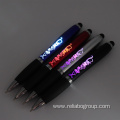 LED Light Rubber Grip Engraved Logo Ball Pen